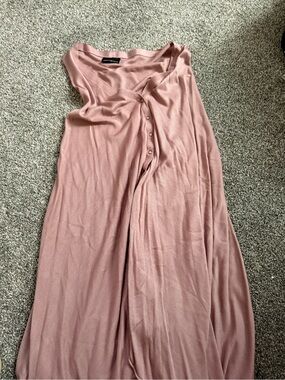 Light Rose Button-Front Maxi cape/sweater